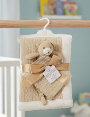 SB112-2024A Knit Blanket &"Bear" Comforter Set (Choose Colour)