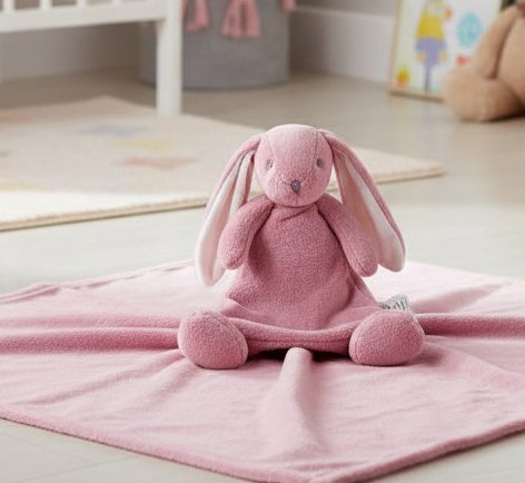 Snuggle Baby Bw-112-2043dp 5035320820436 SB112-2043DP Dusky Bunny Rabbit Comforter & Blanket