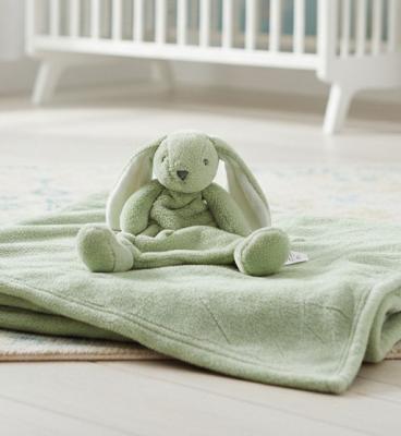 SB112-2043SG   Sage green Bunny Rabbit Comforter & Blanket 