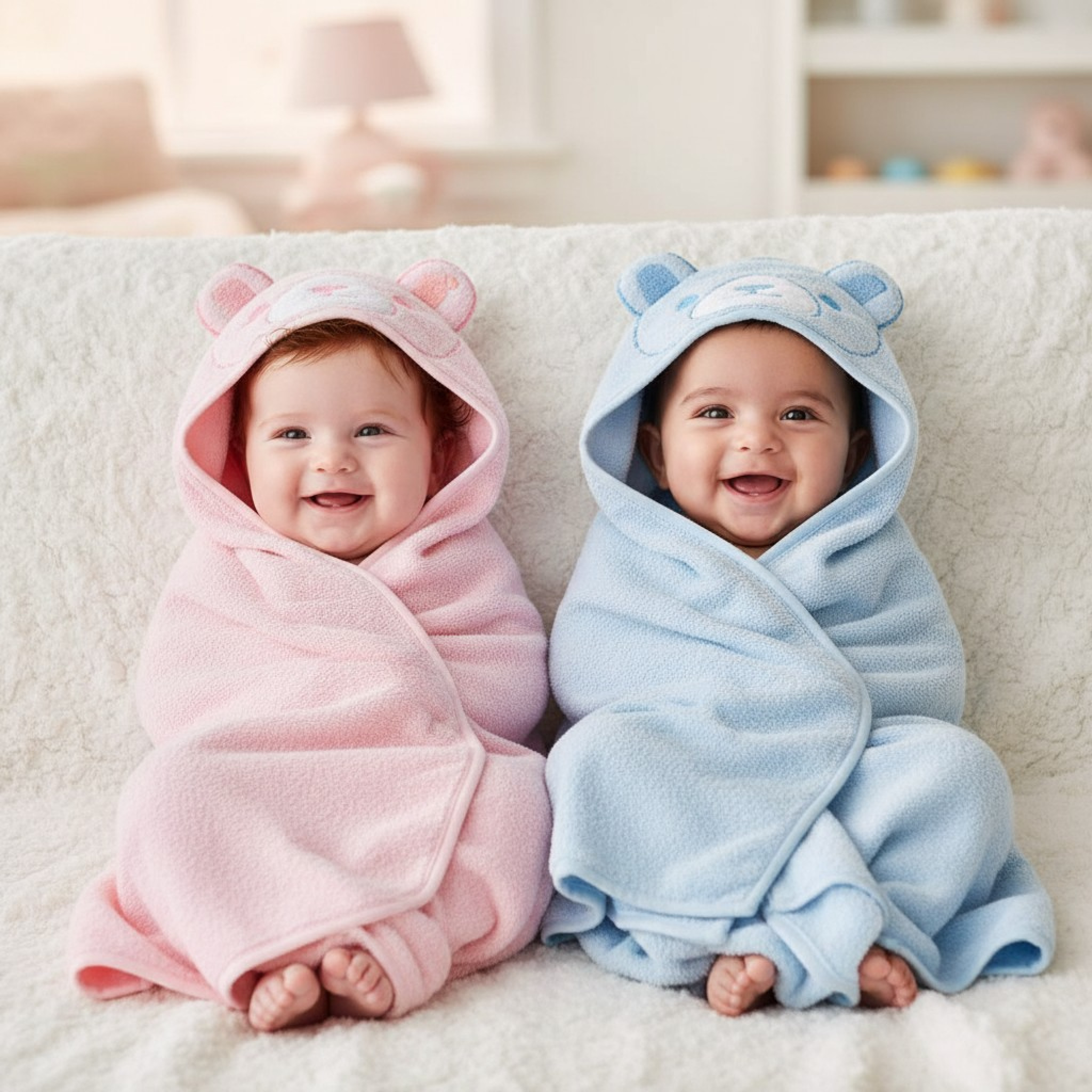 Snuggle Baby BW-120-097  SB120-097 "Bear " Hooded Towels (Choose Colour)