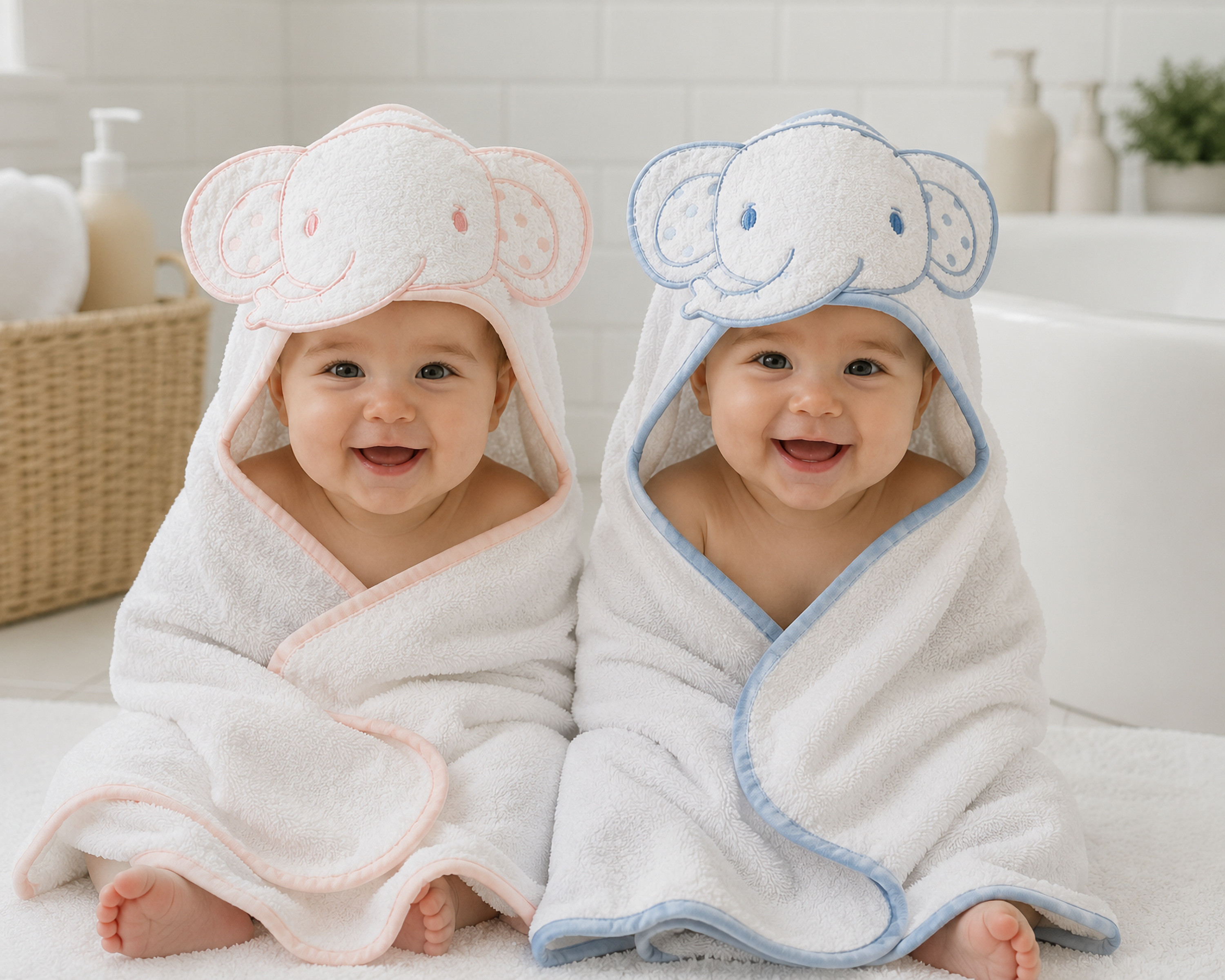 Snuggle Baby   SB120-105 "Elephant" Hooded Towels (Choose Colour)