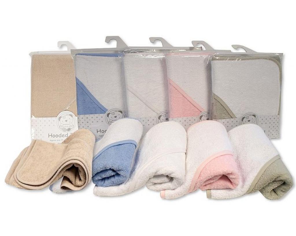 Snuggle Baby BW-120-018 Pink = 5035320412085, Sky = 5035320612089, White = 5035320112084, Taupe = 5035320212081, Grey = 5035320712086 SB120-018 Plain Hooded Towels (Choose Colour)