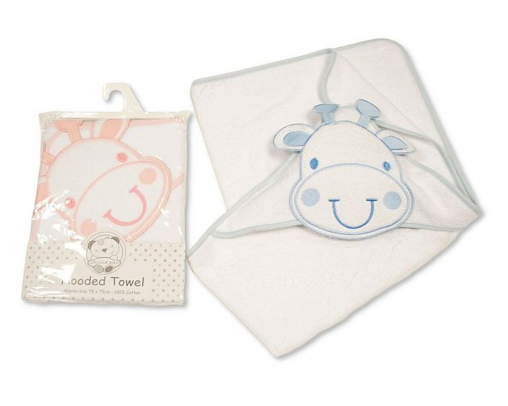 Snuggle Baby BW-120-103 Pink = 5035320412030, Sky = 5035320612034 SB120-103 "Giraffe" Hooded Towels (Choose Colour)