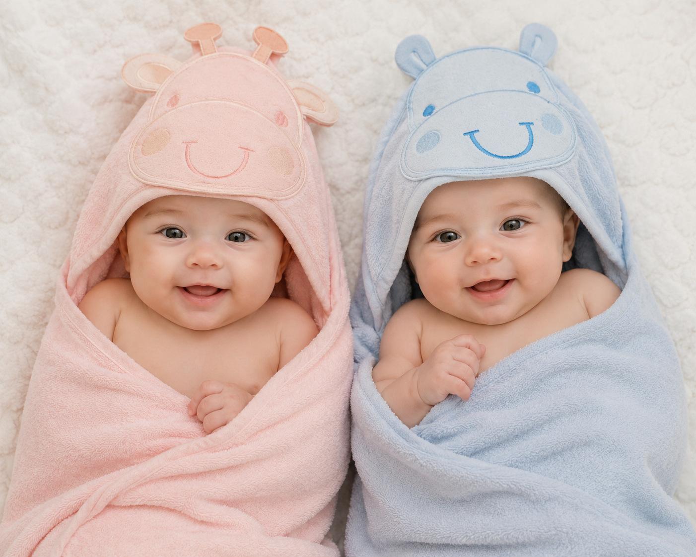 Snuggle Baby BW-120-104 Pink = 5035320412047, Sky = 5035320612041 SB120-104A "Giraffe" Hooded Towels (Choose Colour)