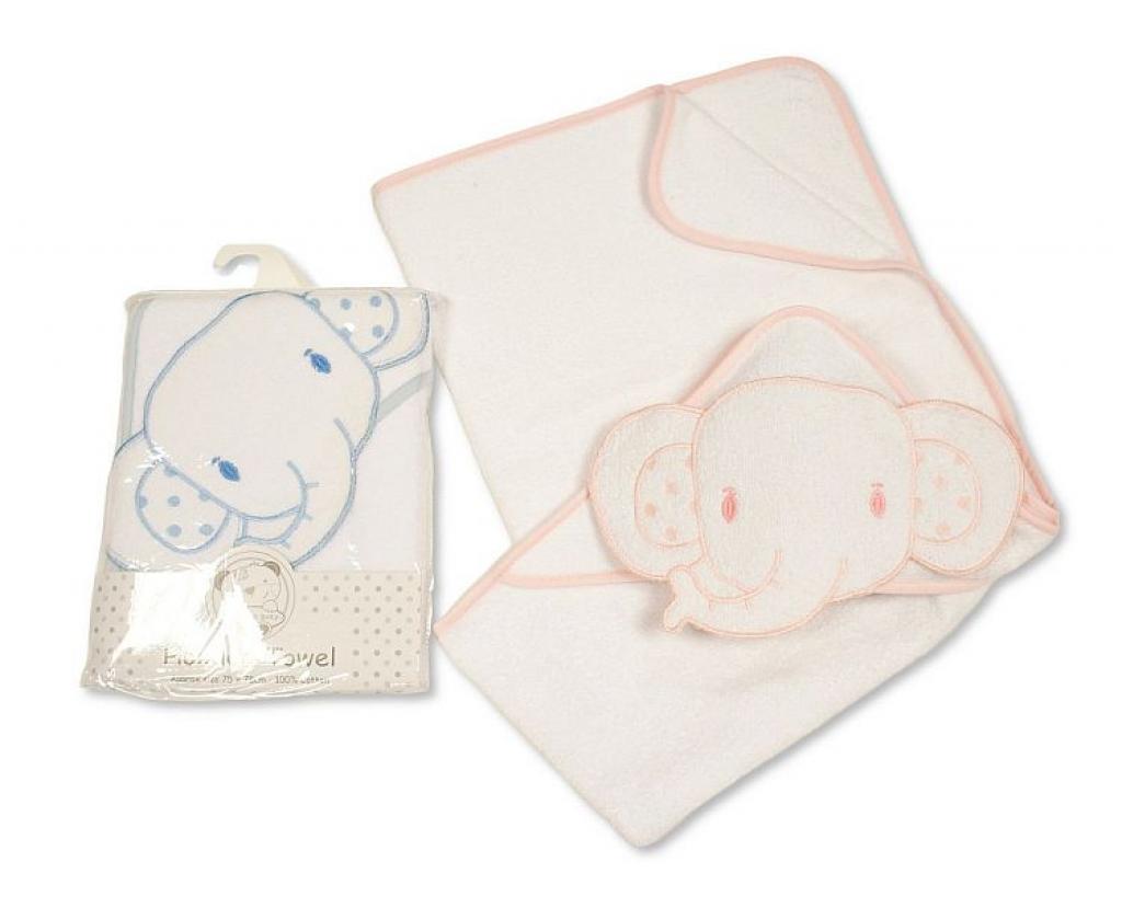 Snuggle Baby BW-120-105 Pink = 5035320412054, Sky = 5035320612058 SB120-105 "Elephant" Hooded Towels (Choose Colour)