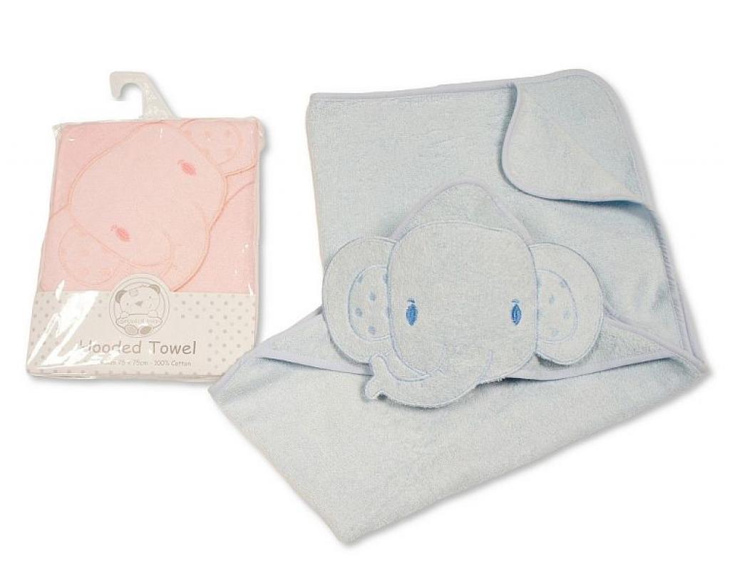 Snuggle Baby BW-120-106 Pink = 5035320412061, Sky = 5035320612058 SB120-106 "Elephant" Hooded Towels (Choose Colour)