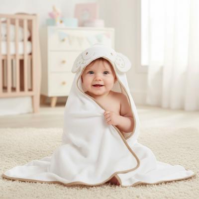 SB120-107T   "Elephant" Hooded Towels White/Taupe 