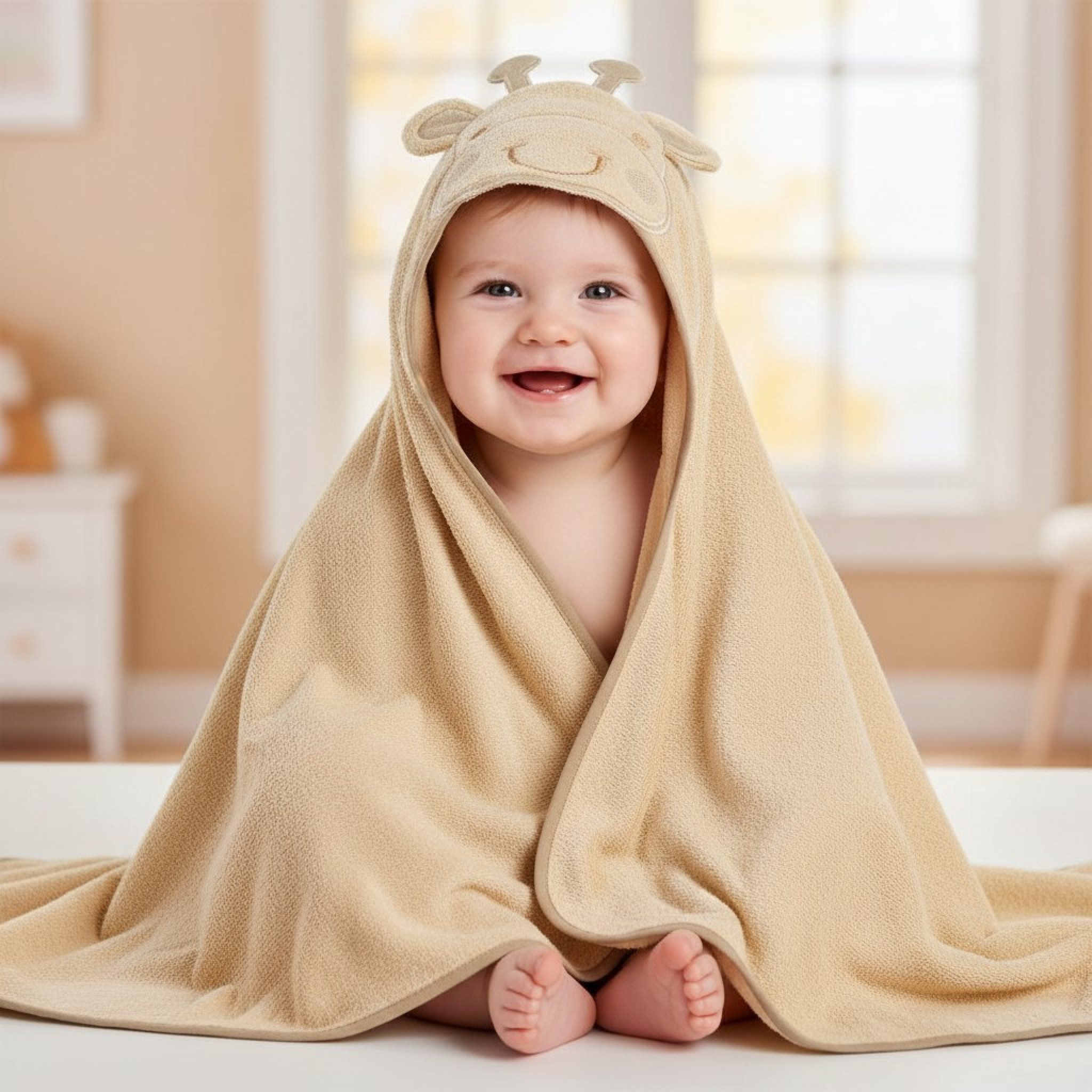 Snuggle Baby BW-120-110T 5035320112008 SB120-110-T  "Giraffe" Hooded Towels Taupe