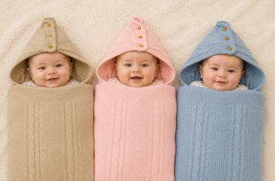 SB18-0146A  Knit baby nest with Pom Pom  (Choose)