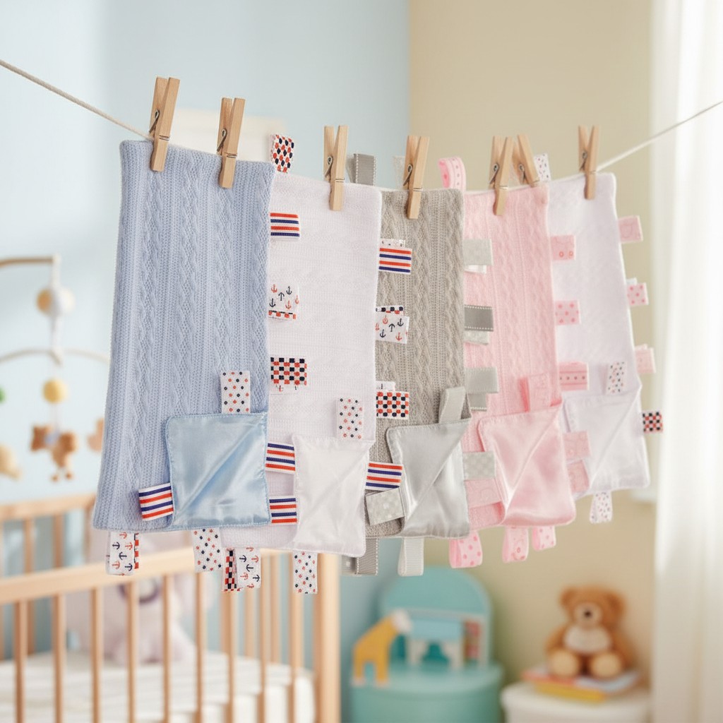 Snuggle Baby GP-25-1173  SB25-1173 Knitted Taggie Comforter (Choose Colour)