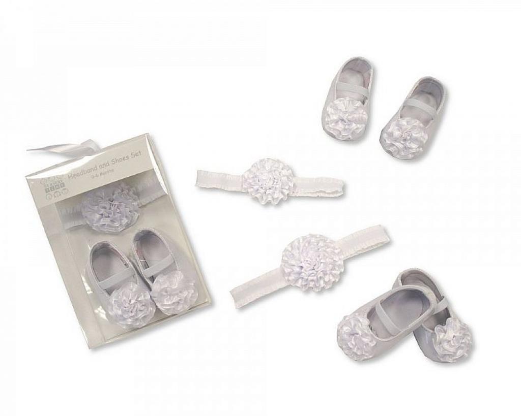 Snuggle Baby Gp-25-0729 503532025729 7 SB25-0729W Baby headband and shoes (0-16 months)
