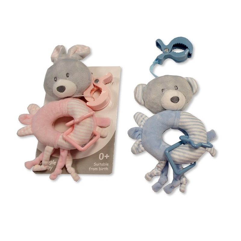 Snuggle Baby  5035320425412/6 SB25-0941PB 17cm Activity Toy with Rattle Chime, Rings and Clip