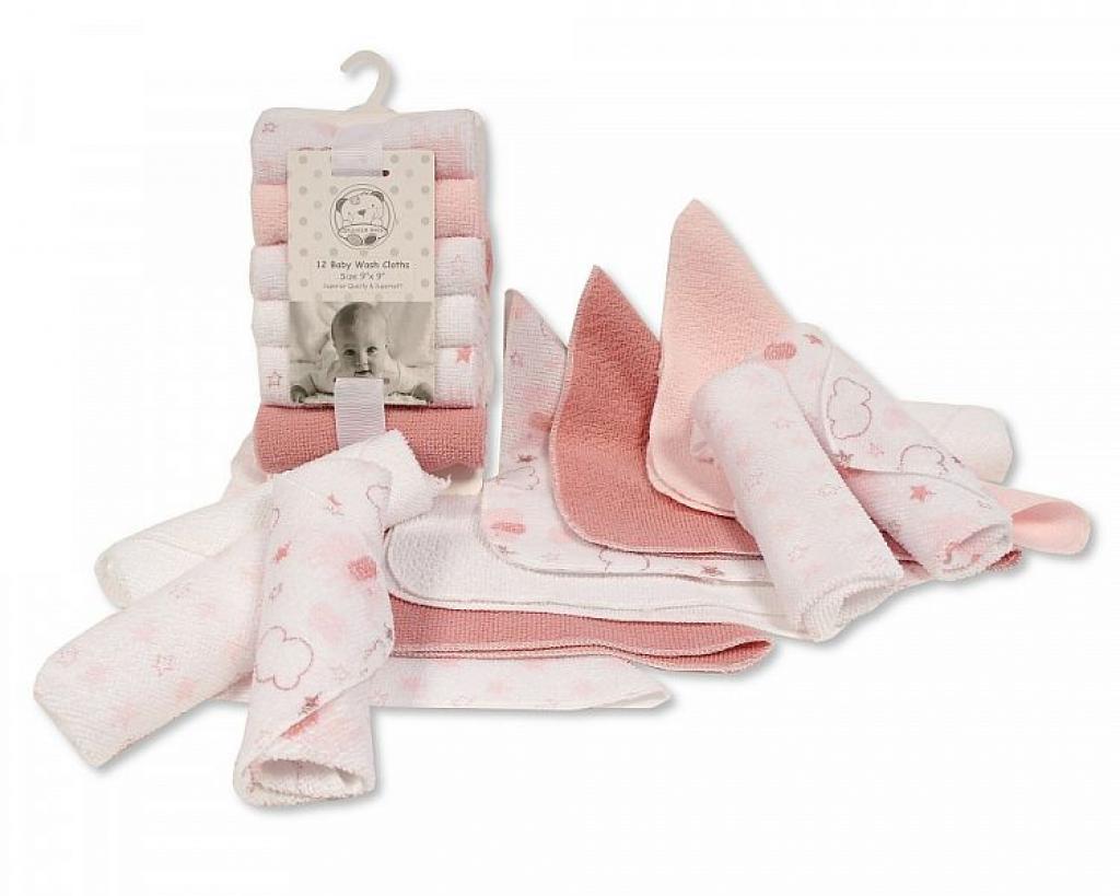 Snuggle Baby GP-25-1201 5035320512013 SB25-1201 Pink 12 Piece Wash Cloth Set