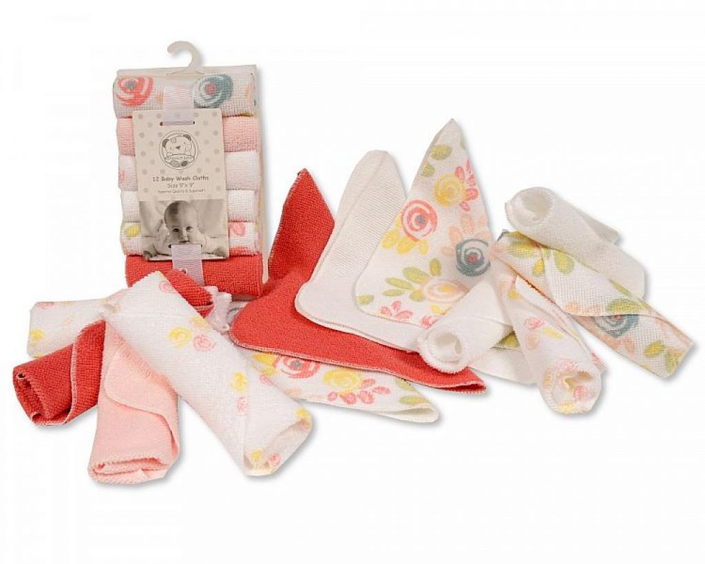 Snuggle Baby GP-25-1202 5035320512020 SB25-1202 Pink 12 Piece Wash Cloth Set