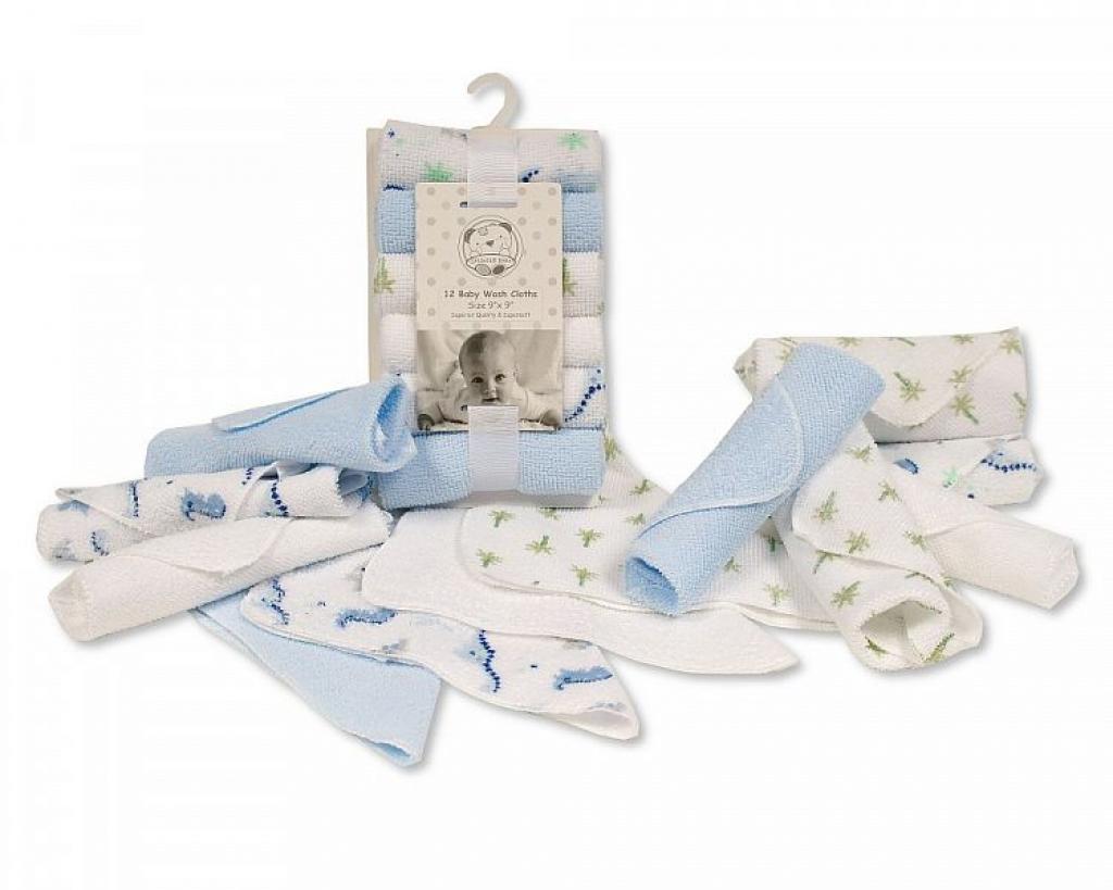 Snuggle Baby GP-25-1203 5035320512037 SB25-1203 Blue 12 Piece Wash Cloth Set