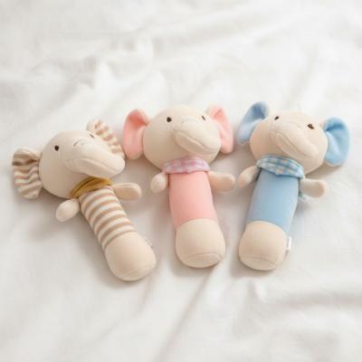 SB25-1252A  Plush Elephant Stick Rattle SINGLE (Choose Colour)
