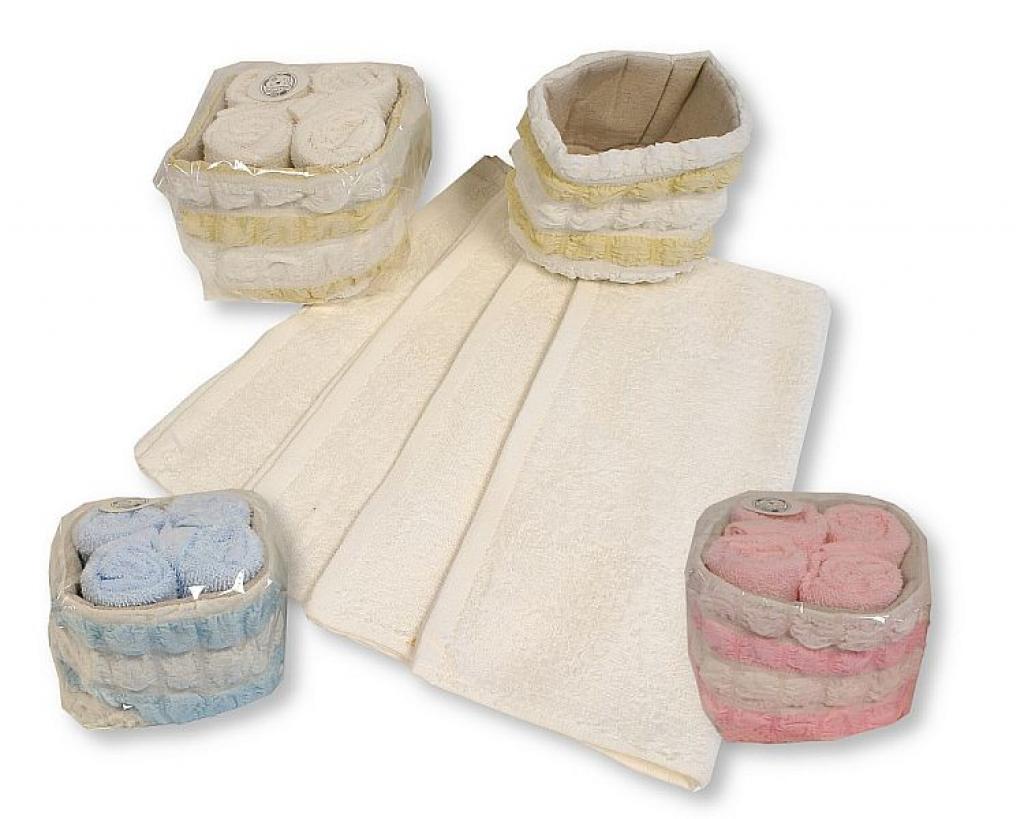 Snuggle Baby GP-25-1278 Pink = 5035320225784, Blue = 5035320425788, Taupe = 5035320625782 SB25-1278 4 Pack Cotton Wash Cloths In Basket (Choose Colour)