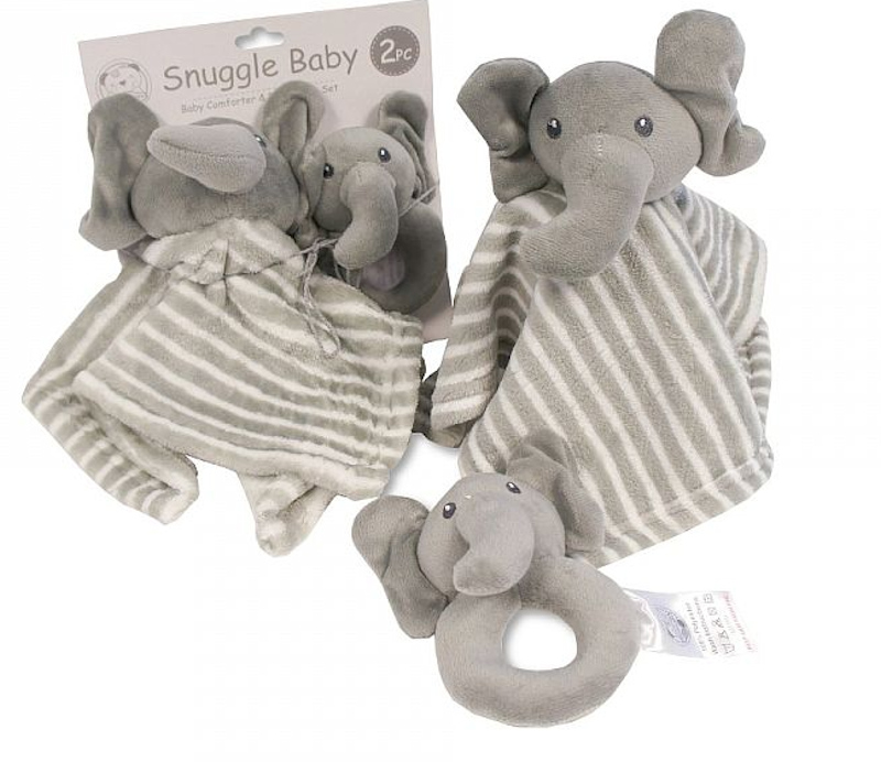 Snuggle Baby Gp-25-0969 503532025969 7 SB25-0969 "Elephant" Comforter & Rattle Set