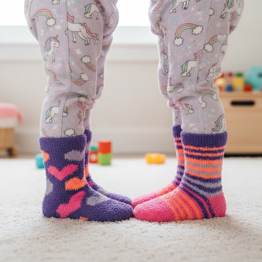 Street Essentials 43B828 5056188245509 SE43B828L Two Pairs Cosy Socks with Grippers (6-3.5)