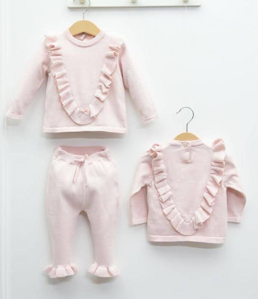 Samli  Premium Collection China * SM6855_P Pink Frilled Knitwear (0-12 months)