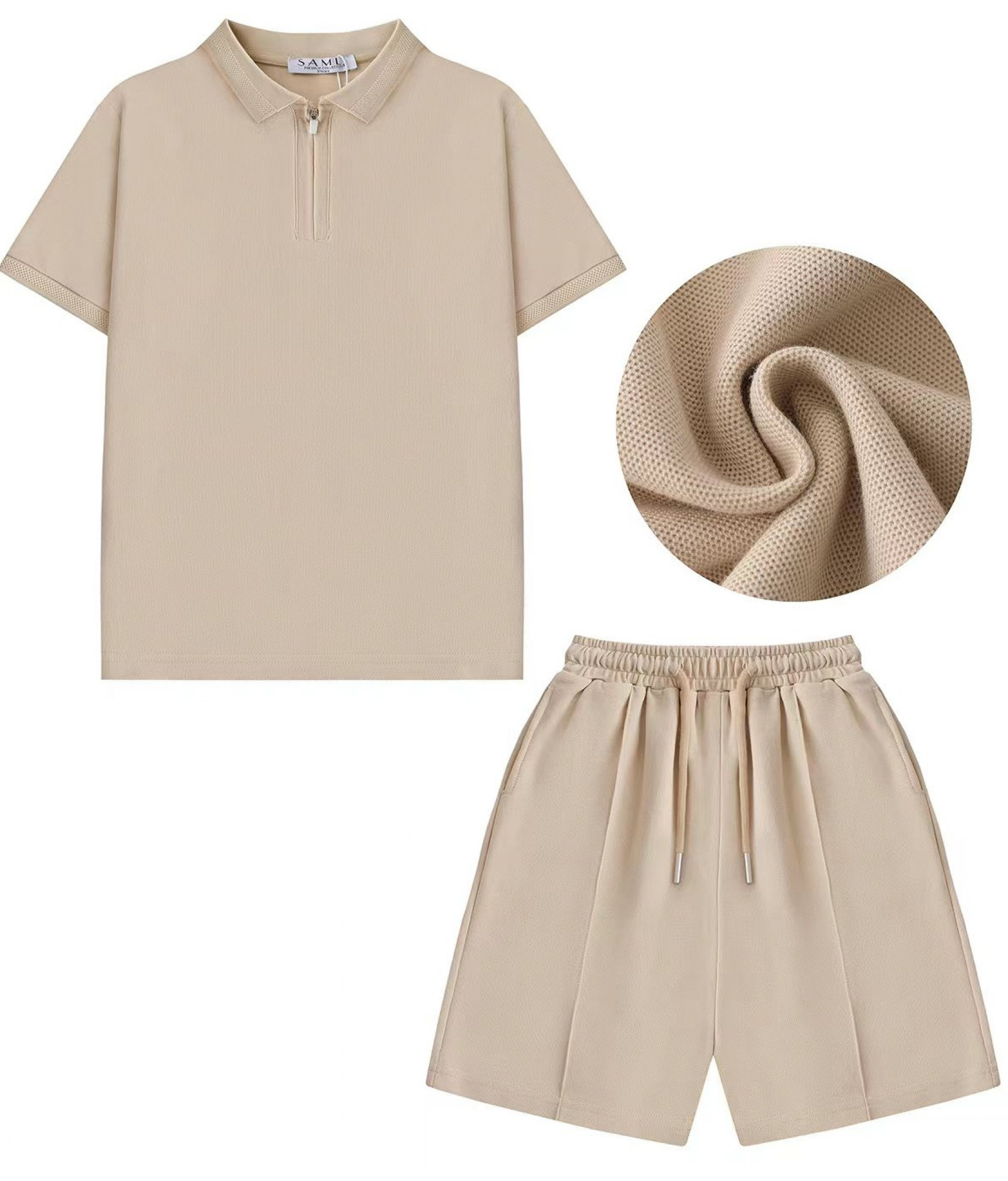 Samli  Premium Collection   SMYG213BE Zip Breathable Shorts Set ( 12-24 months)