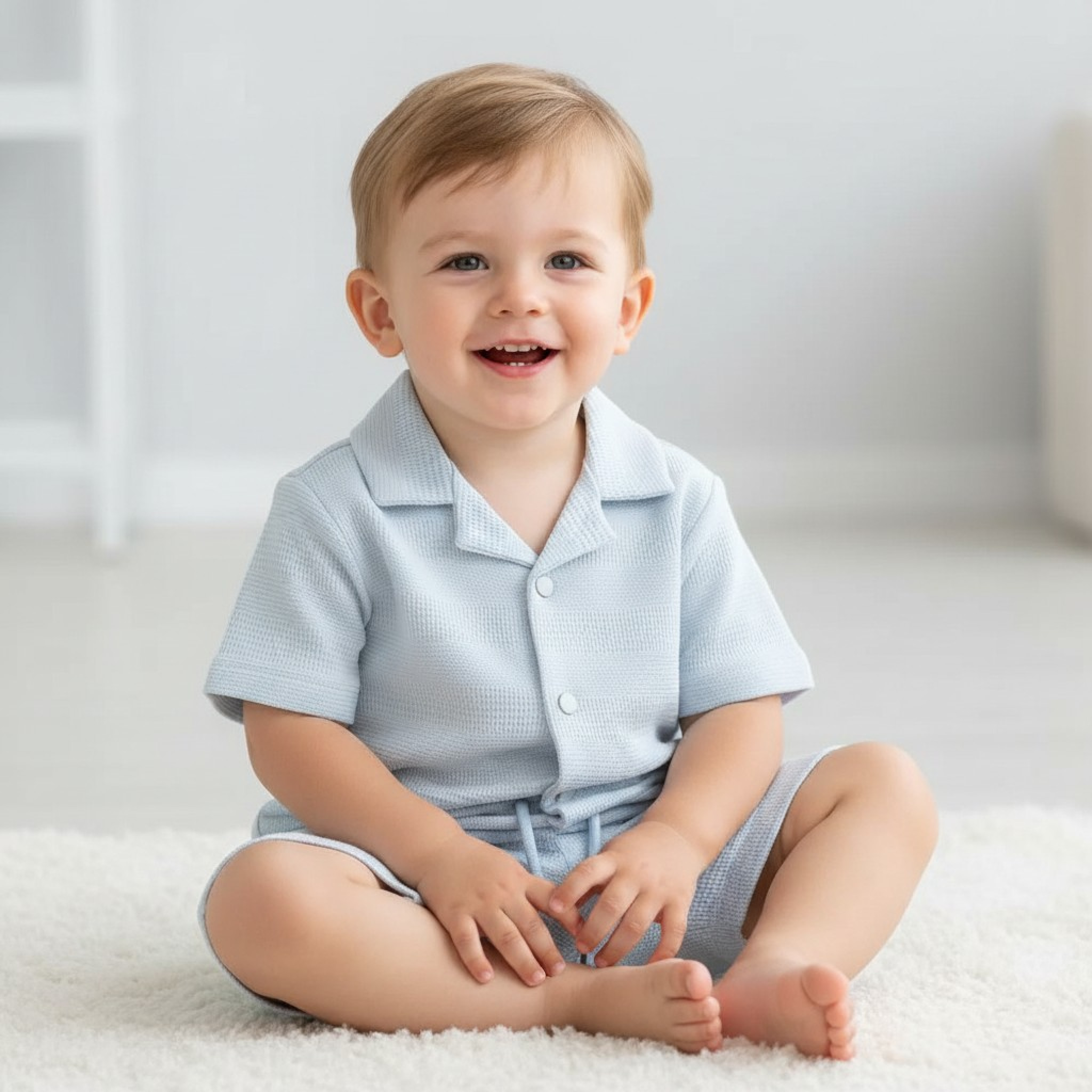 Samli  Premium Collection   SMYG7036-S  Waffle Shirt & Shorts Set ( 12-24 months)