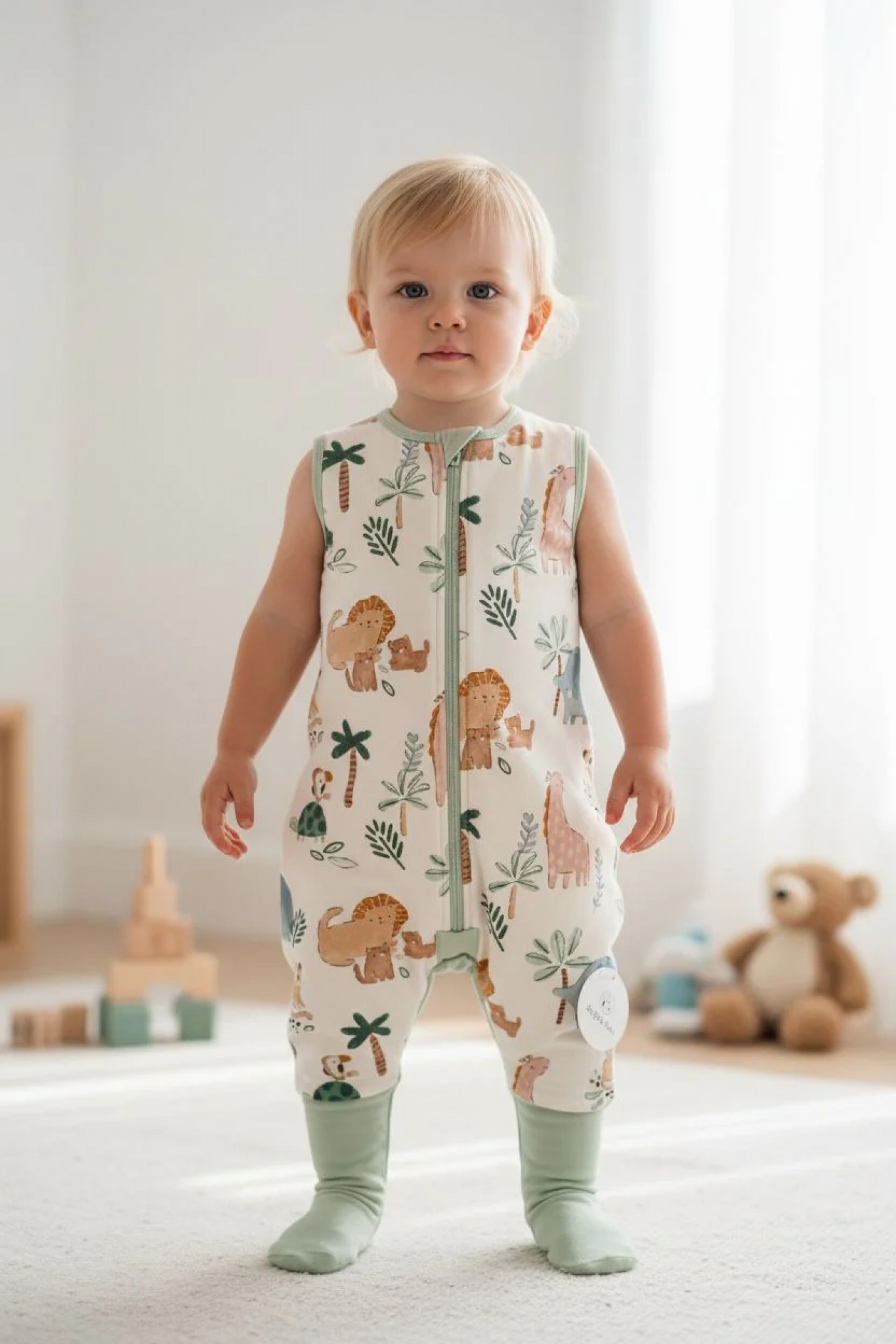 Sleeping Stars Safari 2.50 Sleep Suit  SSSS-2-SAF Safari 2.5 Tog Sleep Suit (3-36 months Choose)