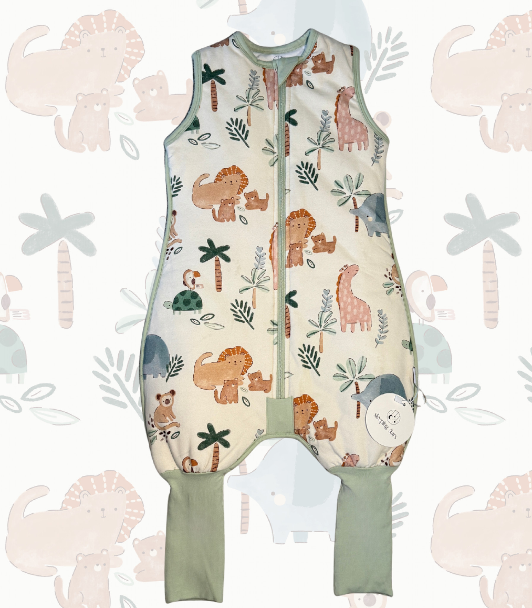 Sleeping Stars Safari 2.50 Sleep Suit  SSSS-2SAF Safari 2.5 Tog Sleep Suit (3-36 months Choose)