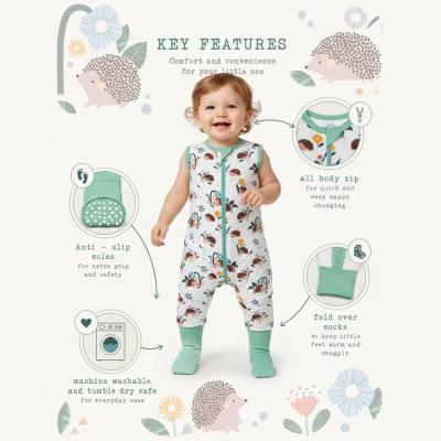 SSSS1-HED  Hedgehog 1.0 Tog Sleep Suit  (3-36 months Choose)