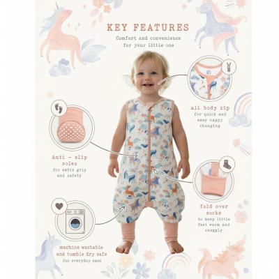 SSSS2-UNI  Unicorn 2.5 Tog Sleep Suit  (3-36 months Choose)