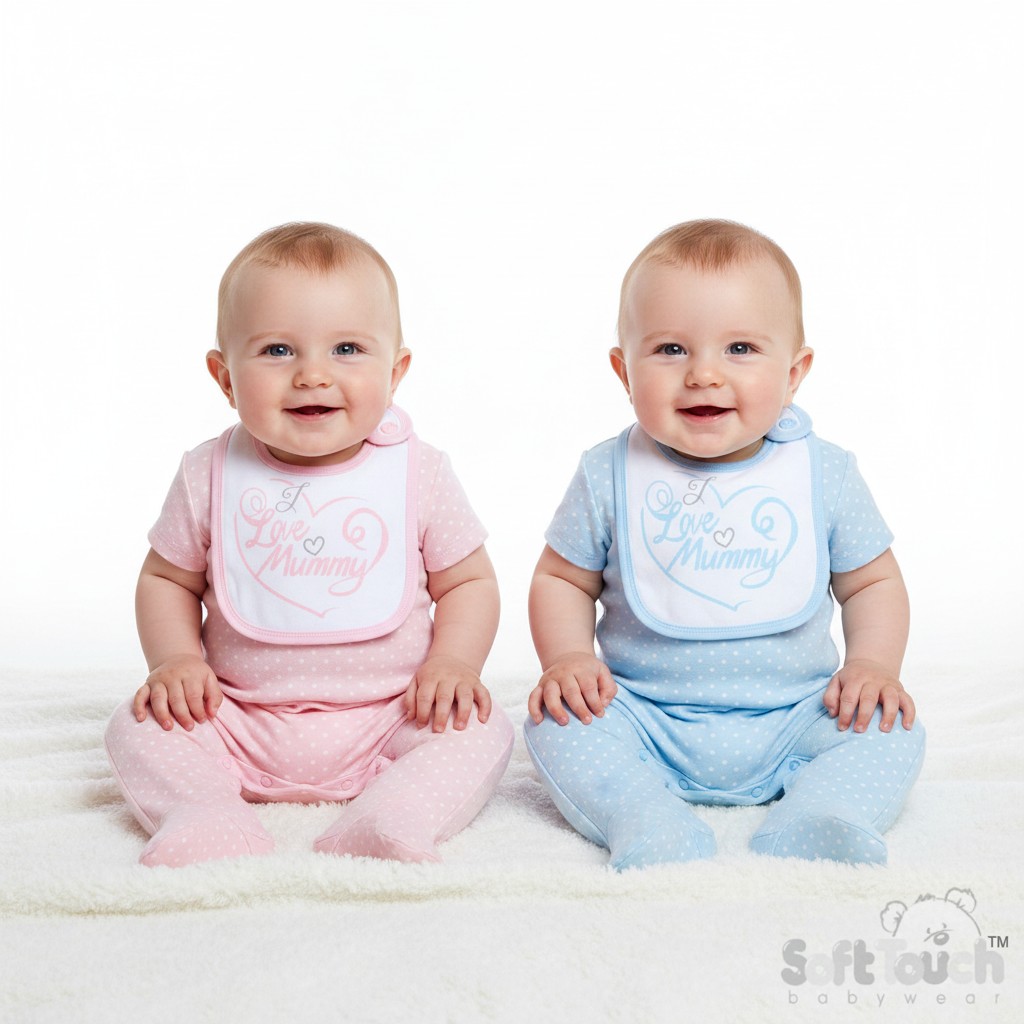 Soft Touch 2P3606-M 5023797200991 ST3606-M I love Mummy bib