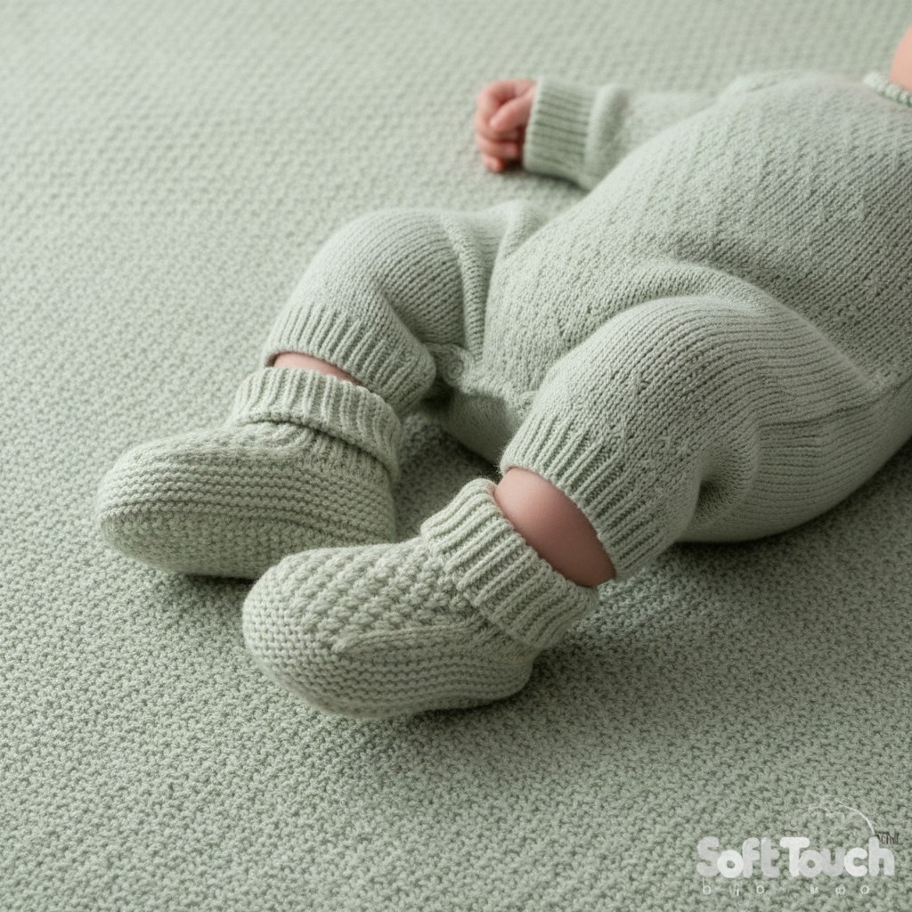 Soft Touch  5023797319037 STABO712-BMI Mint Elegance Ribbed Bootees (NB-6 months)