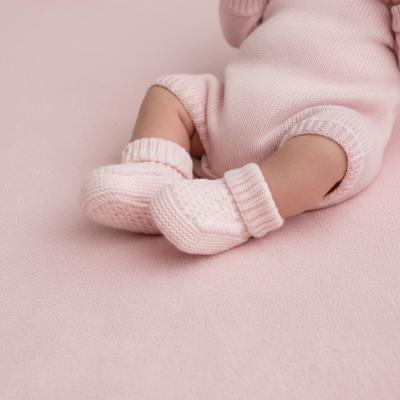 STABO712-BP  Pink Elegance Ribbed Bootees  (NB-6 months)