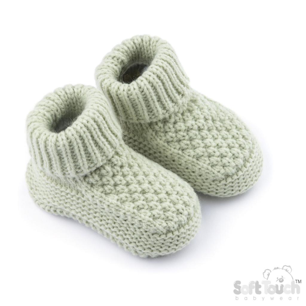 Soft Touch  5023797319037 STABO712-BMI Mint Elegance Ribbed Bootees (NB-6 months)