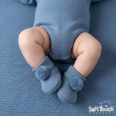 STB455-DB  Pom Pom Booties 