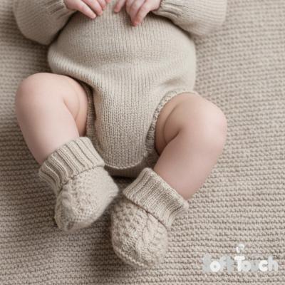STB460-Bi  Biscuit Premium Cotton Knitted Booties 