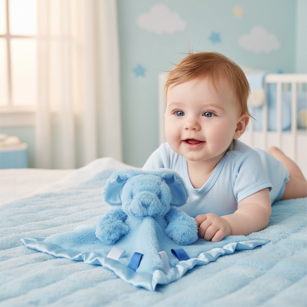 Soft Touch 4BC26-B 5023797305382 STBC26-B  Blue Bunny Comforter with Satin Back