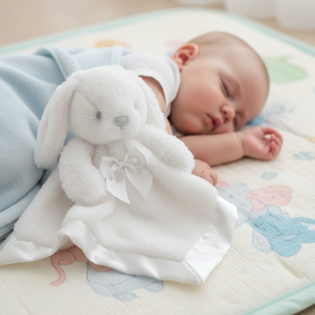 Soft Touch 4BC26-W 5023797305382 STBC26-W  White Bunny Comforter with Satin Back
