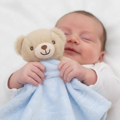STBC305B  Blue Bear  Comforter with embossed cars 