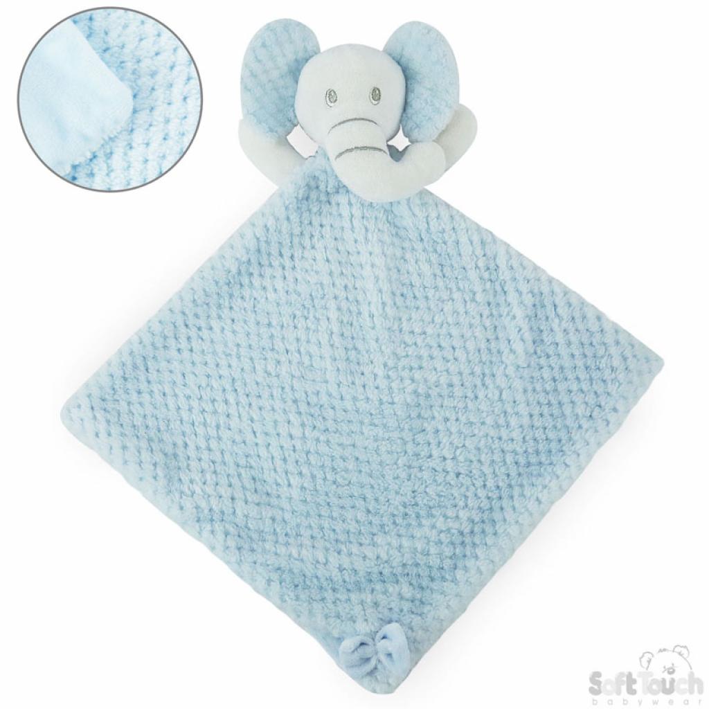 Soft Touch 4BC48-B 5023797309656 STBC48-B Sky Waffle Elephant comforter with Crinkle Ears