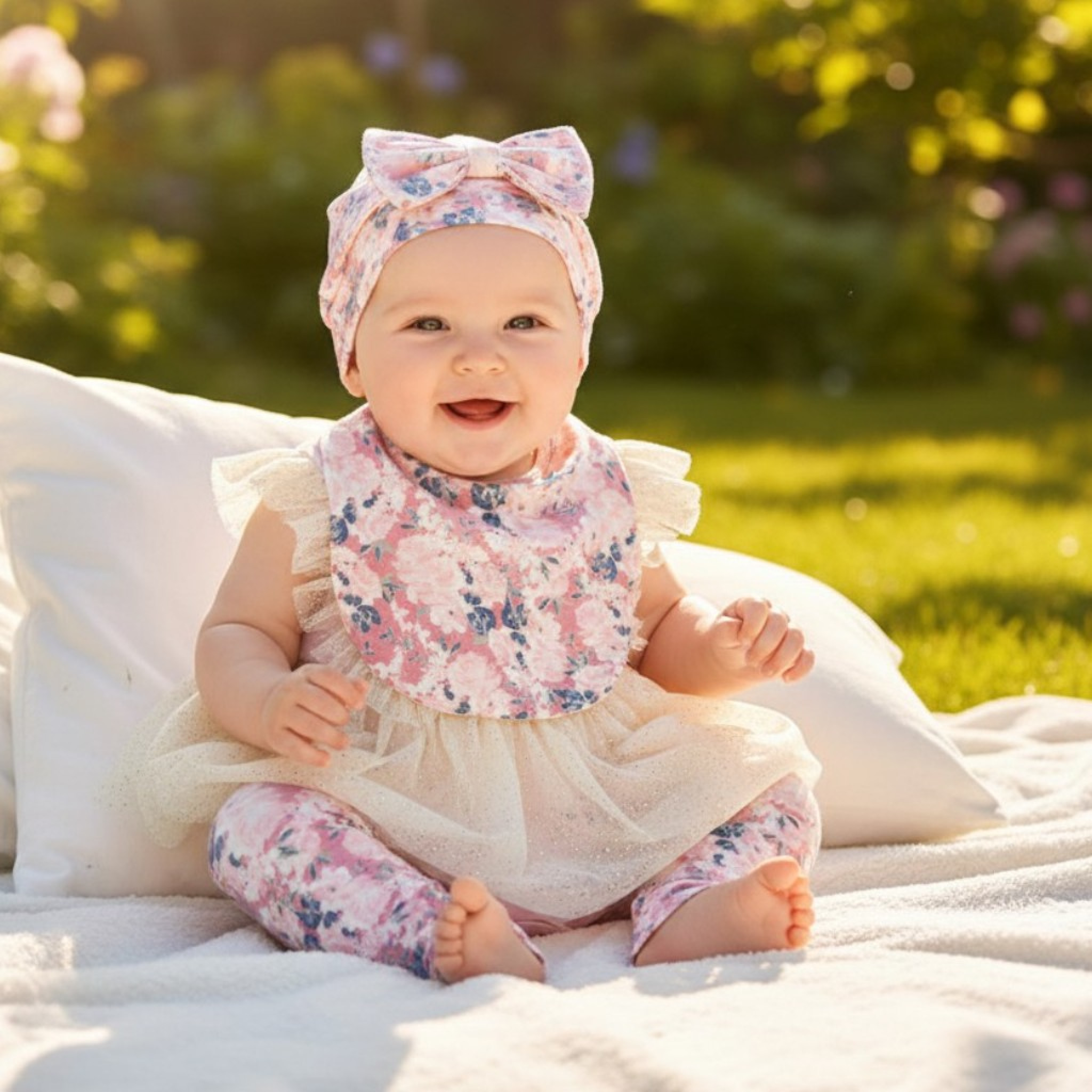 Soft Touch  5023797306556 STBG142 "Roses" 4 Piece Set (0-9 months)