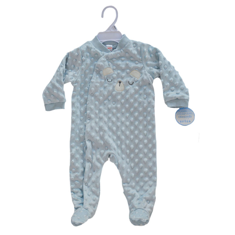 Soft Touch  5023797305054 C7 STBG118-B  Bubble teddy sleepsuit (0-9 months)