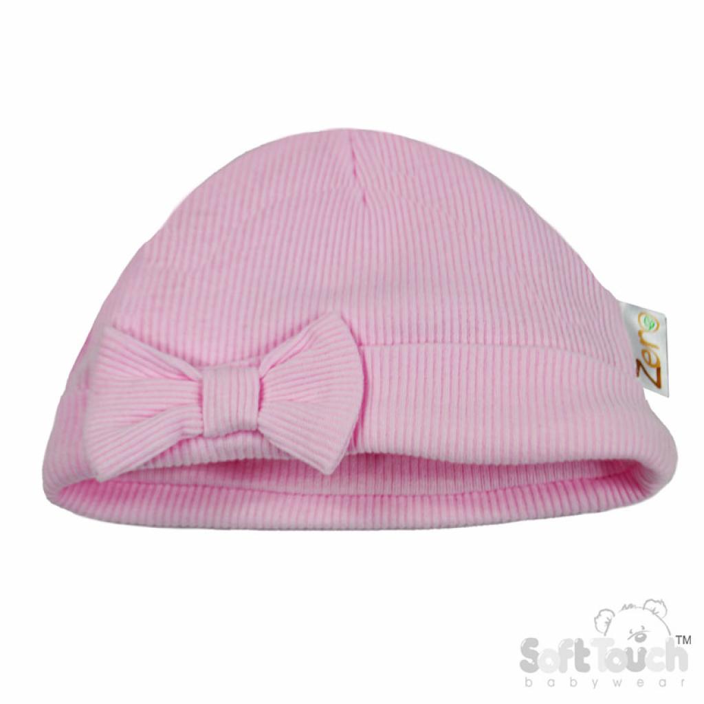 Soft Touch Zero 4H4500-B * STBH4500-P Pink Ribbed Hat (0-6 months)