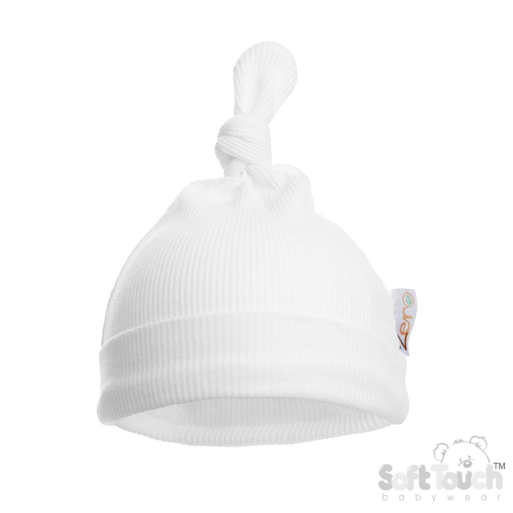 Soft Touch Zero 4H4500-SG * STBH4500-W White Ribbed Hat (0-6 months)