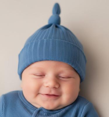 STBH4600-AZ  Azure Ribbed Hat  (0-6 months)