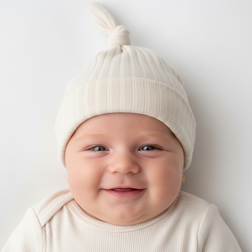 Soft Touch 4H4600-BI 5023797202148 STBH4600-Bi Biscuit Ribbed Hat (0-6 months)