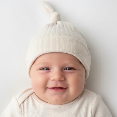 STBH4600-Bi  Biscuit Ribbed Hat  (0-6 months)