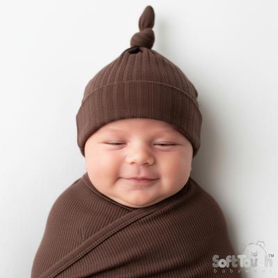 STBH4600-Ch  Chocolate Ribbed Hat  (0-6 months)