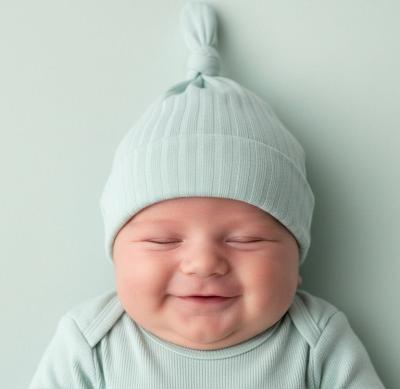 STBH4600-Sg  Sage Green Ribbed Hat  (0-6 months)