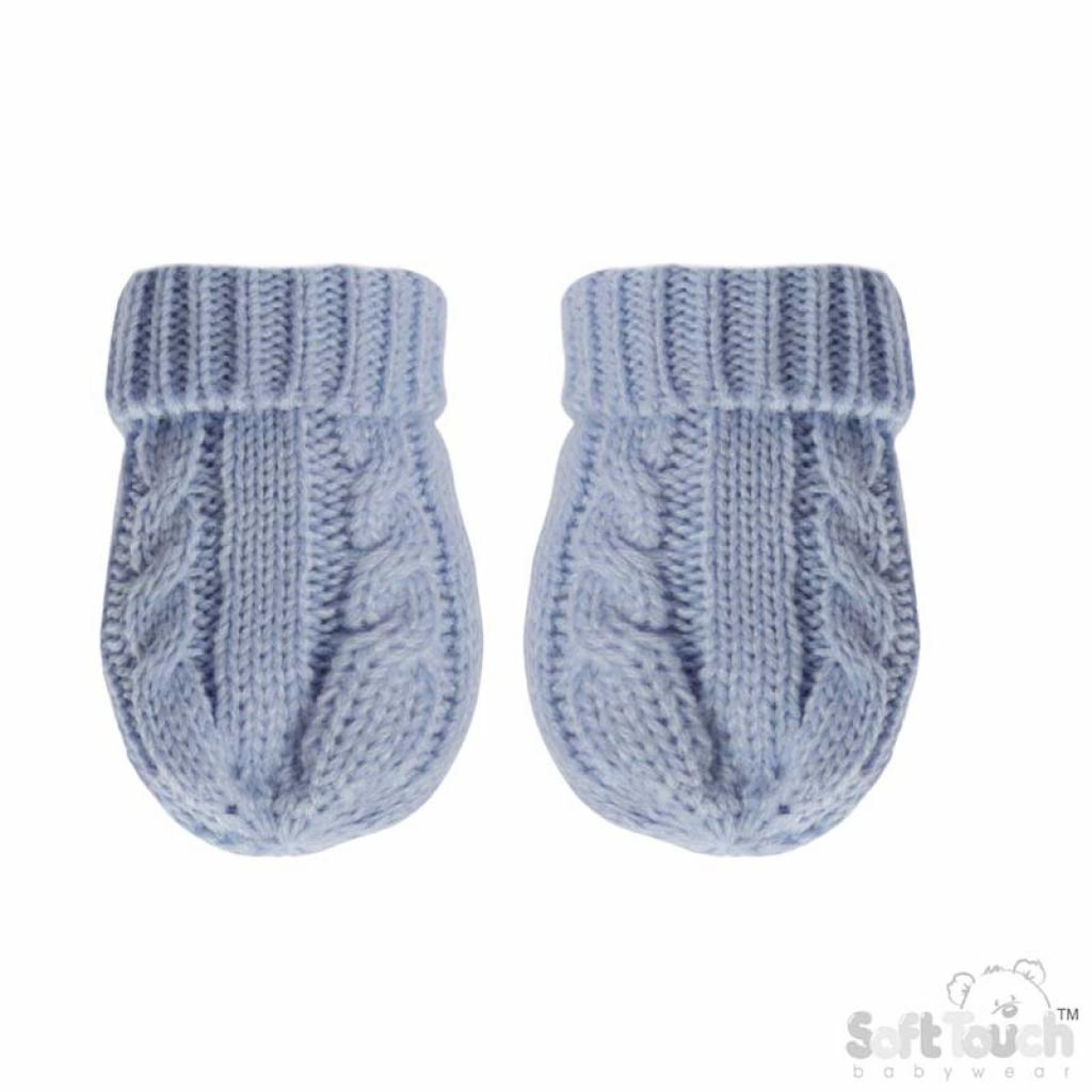 Soft Touch 4BM12-B-SM 5023797310614 STBM12-B-SM Cable Mittens Sky(NB-12 months)